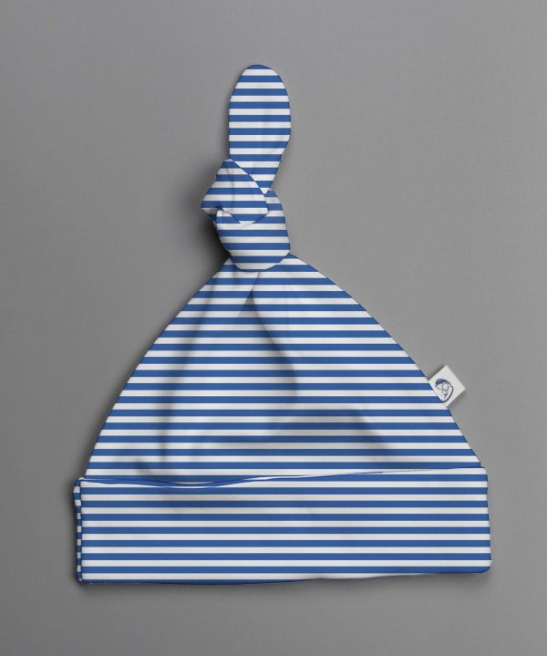 Blue Stripes knotted beanie-imababywear