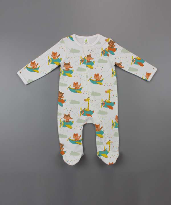 Flying squad Long Sleeve Zipsuit with Feet-imababywear