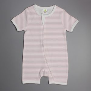 pink stripes short sleeve zipsuit-imababywear