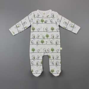 Tiny Tweets Long Sleeve Zipsuit with Feet-imababywear