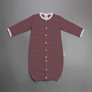 Maroon Stripes Convertible Sleepsuit-imababywear