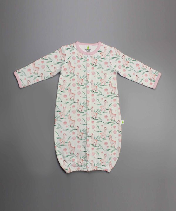 Pink Alpaca Convertible Sleepsuit-imababywear