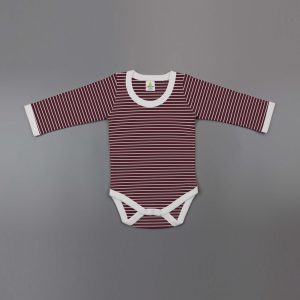 Maroon Stripes Full Sleeve Bodysuit-imababywear