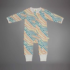 Motley Stripes Long Sleeve Zipsuit-imababywear