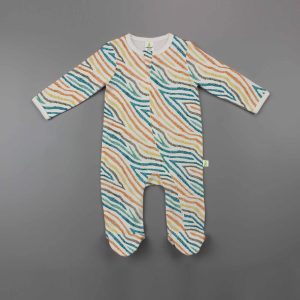 Motley Stripes Long Sleeve Zipsuit With Feet-imababywear