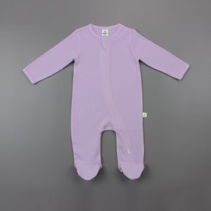 Lilac Long Sleeve Zipsuit With Feet-imababywear