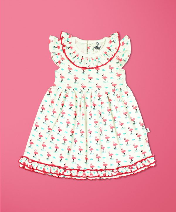 Miss Flamingo Knitted Frill Gown-imababywear