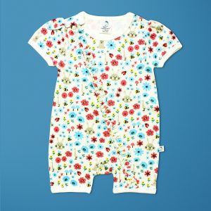 Flora And Fauna Short Sleeve Zipsuit-imababywear