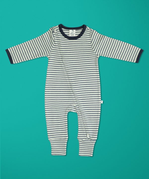 Nautical Stripes Long Sleeve Zipsuit-imababywear