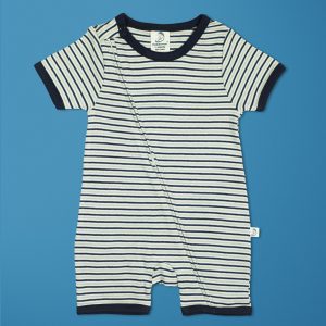 Nautical Stripes Short Sleeve Zipsuit-imababywear