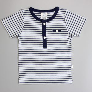 Nautical Stripes Henley Tee-imababywear