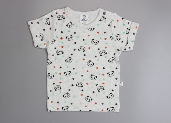 Little Panda Roll-Up Sleeve T-Shirt-imababywear