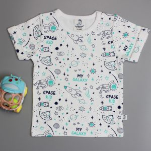 Space Kid Roll-Up Sleeve T-Shirt-imababywear