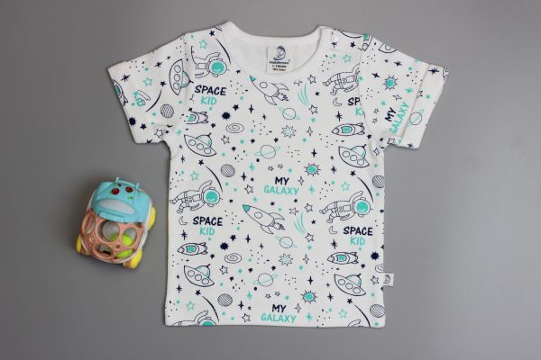 Space Kid Roll-Up Sleeve T-Shirt-imababywear