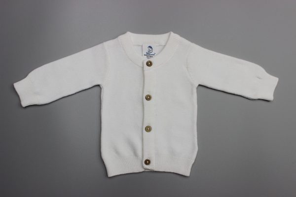 White Knitted Cardigan-imababywear