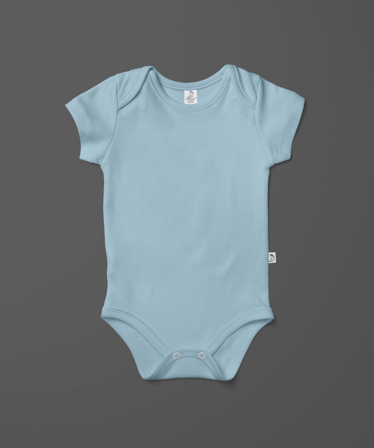 Baby Blue Easy Neck Bodysuit Machine Washable Imababywear
