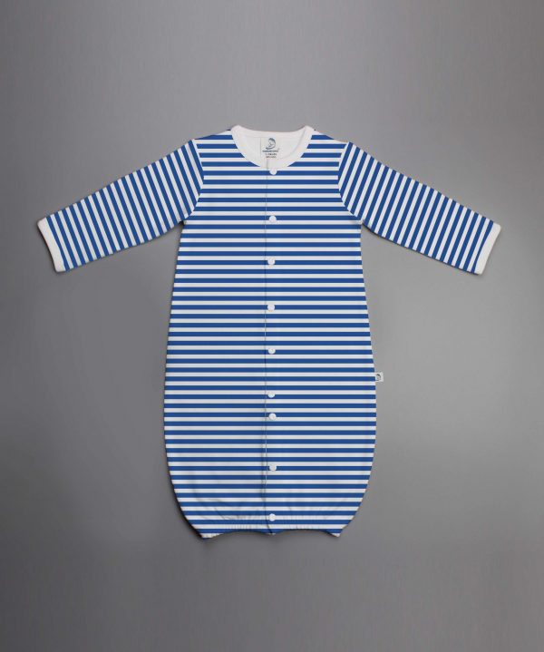 Blue Stripes Convertible Sleepsuit-imababywear