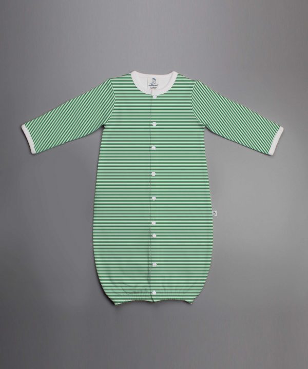 Green Stripes Convertible Sleepsuit-imababywear