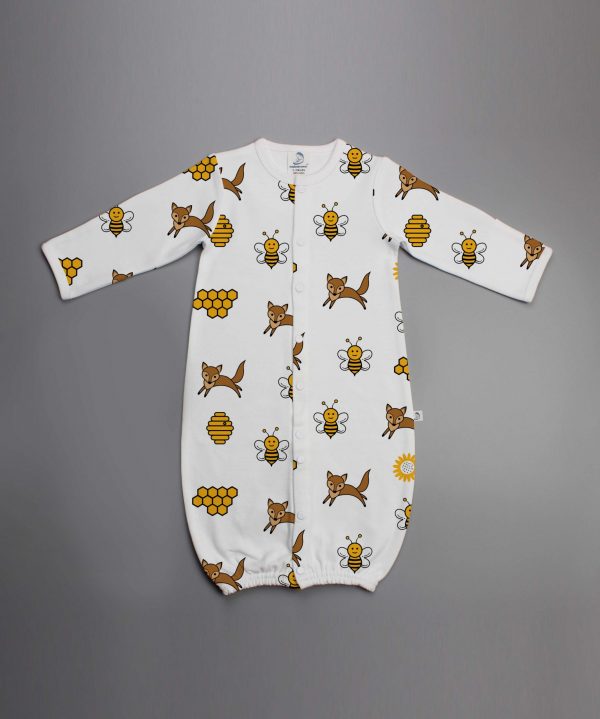 Happy Bees Convertible Sleepsuit-imababywear