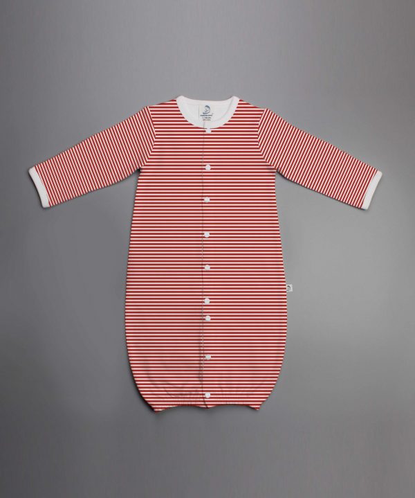 Red Stripes Convertible Sleepsuit-imababywear