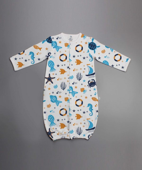 Marine Life Convertible Sleepsuit-imababywear