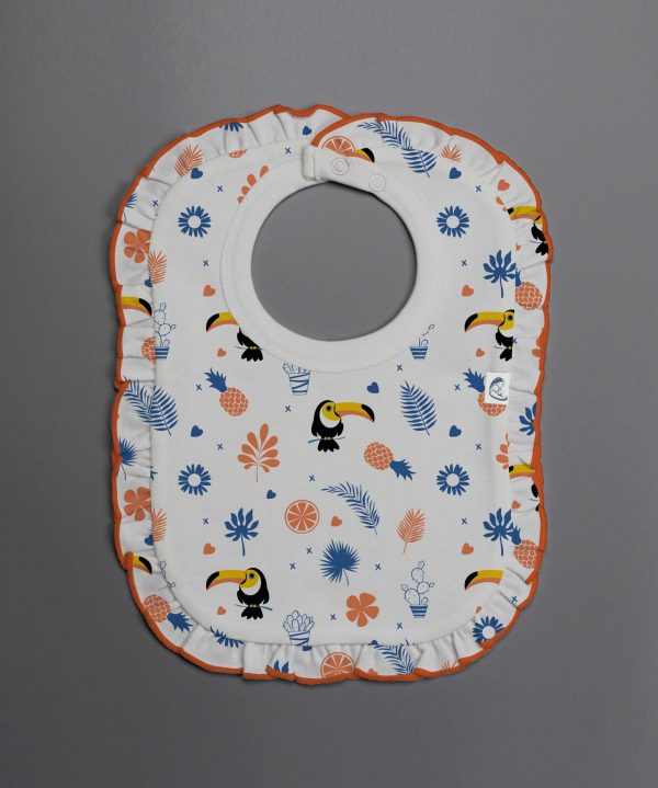 Toucan Forest frill bib-imababywear