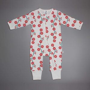 Red Blossom long sleeve zipsuit-imababywear