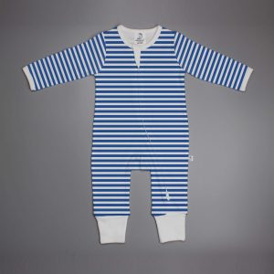 Blue Stripes long sleeve zipsuit-imababywear