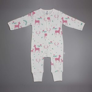 Woodland Deer long sleeve zipsuit-imababywear