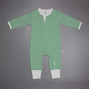 Green Stripes long sleeve zipsuit-imababywear