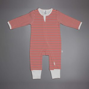 Red Stripes long sleeve zipsuit-imababywear
