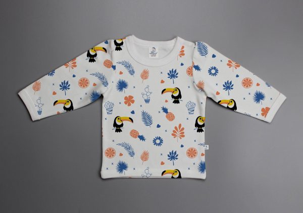 Toucan Forest puff sleeve T-shirt-imababywear