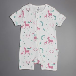 Woodland Deer short sleeve zipsuit-imababywear