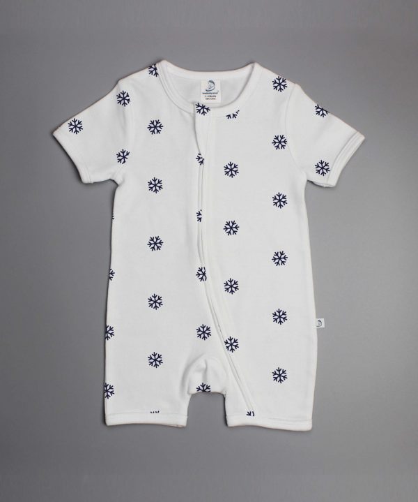 Snow Flakes short sleeve zipsuit-imababywear