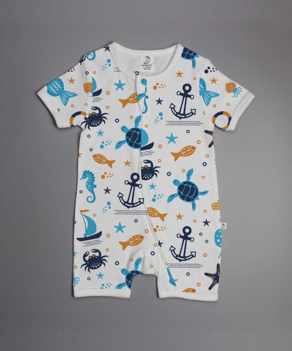 Marine Life short sleeve zipsuit-imababywear