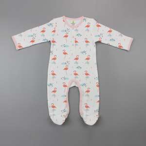 Caribbean Flamingo Button Growsuit-imababywear