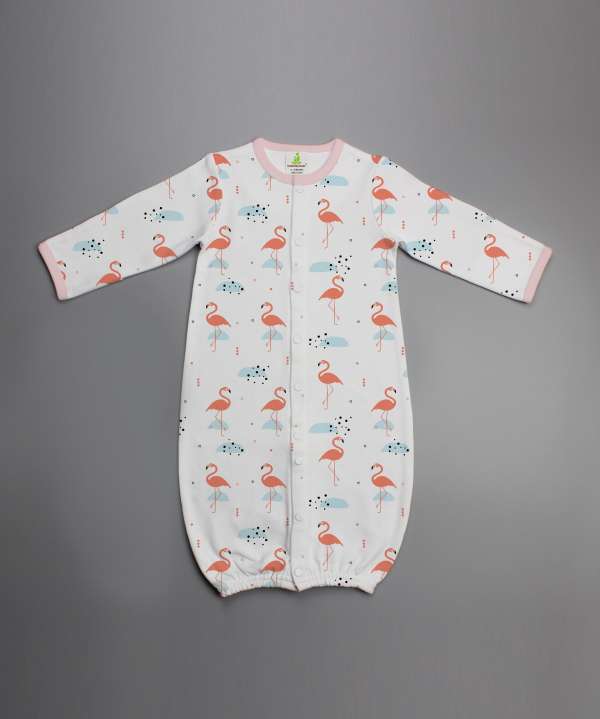 Caribbean Flamingo Convertible Sleepsuit-imababywear