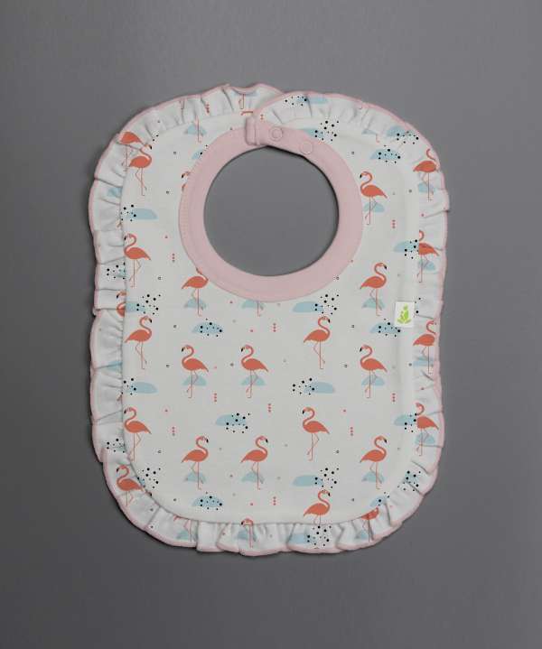 Caribbean Flamingo Frill Bib-imababywear