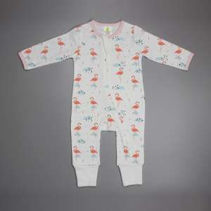 Caribbean Flamingo Long sleeve Zipsuit-imababywear