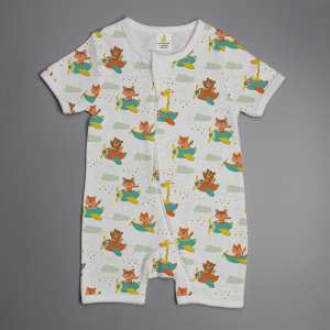 Flying squad short sleeve zipsuit-imababywear