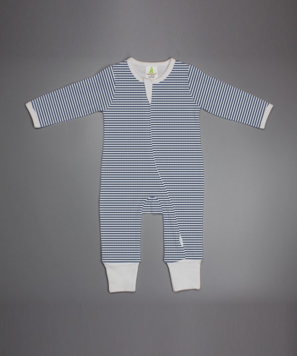 Sapphire Stripes Long sleeve Zipsuit-imababywear