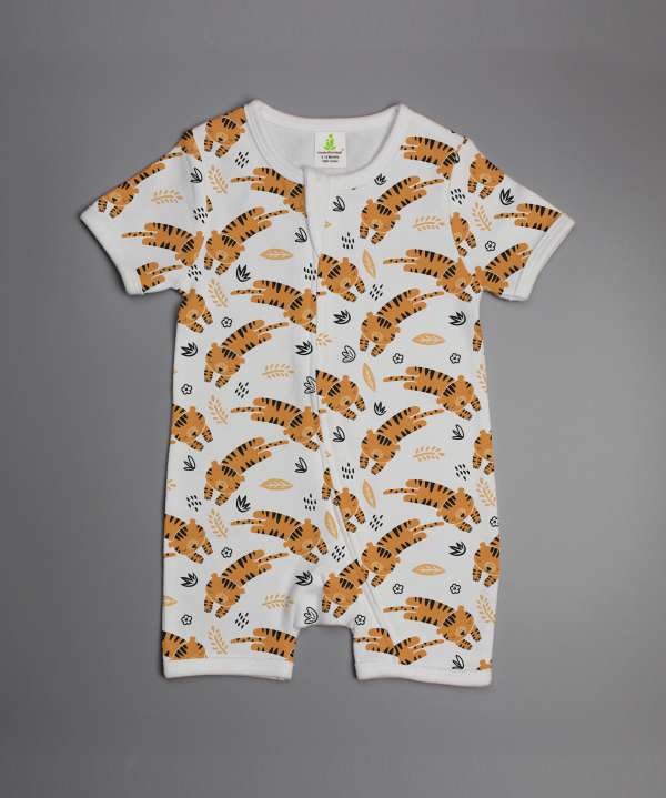 Tiger cubs short sleeve zipsuit-imababywear