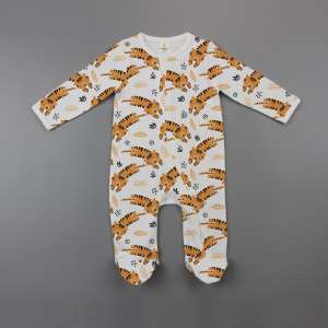 Tiger Cubs Long Sleeve Zipsuit with Feet-imababywear