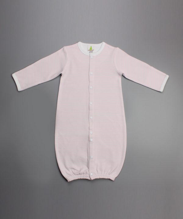 pink stripes Convertible Sleepsuit-imababywear