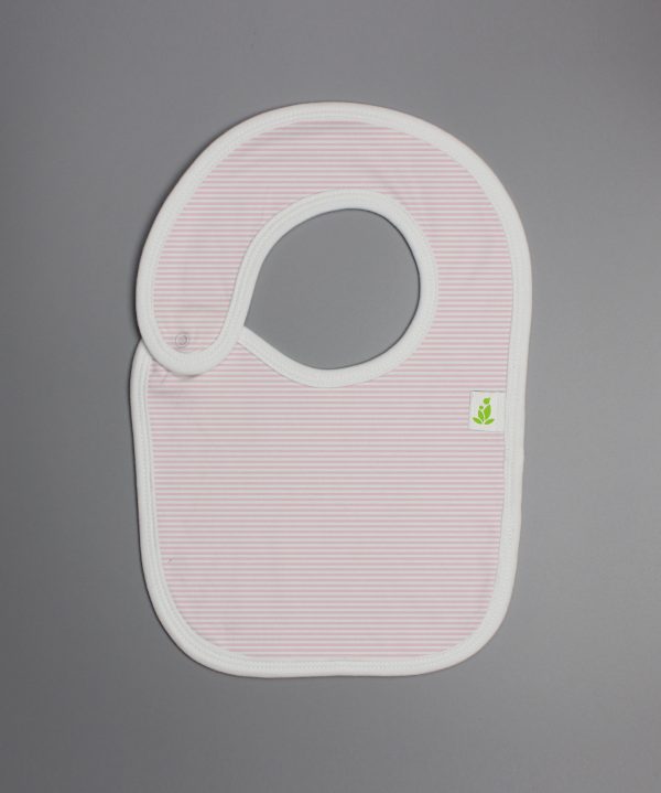 pink stripes Reversible Bib-imababywear