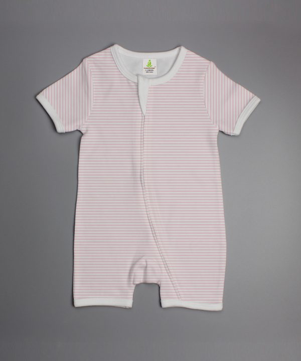 pink stripes short sleeve zipsuit-imababywear