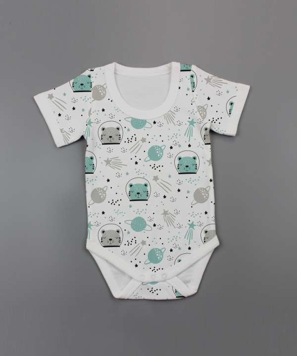 Astronaut Cat Half Sleeve Bodysuit-imababywear