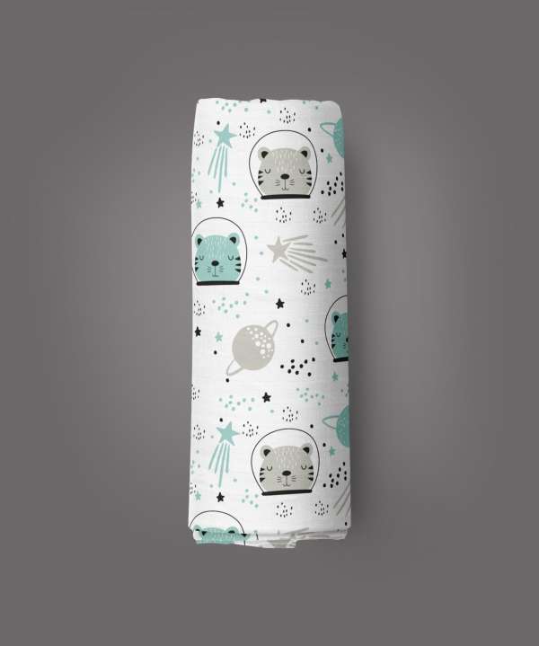 Astronaut Cat Muslin Wrap-imababywear