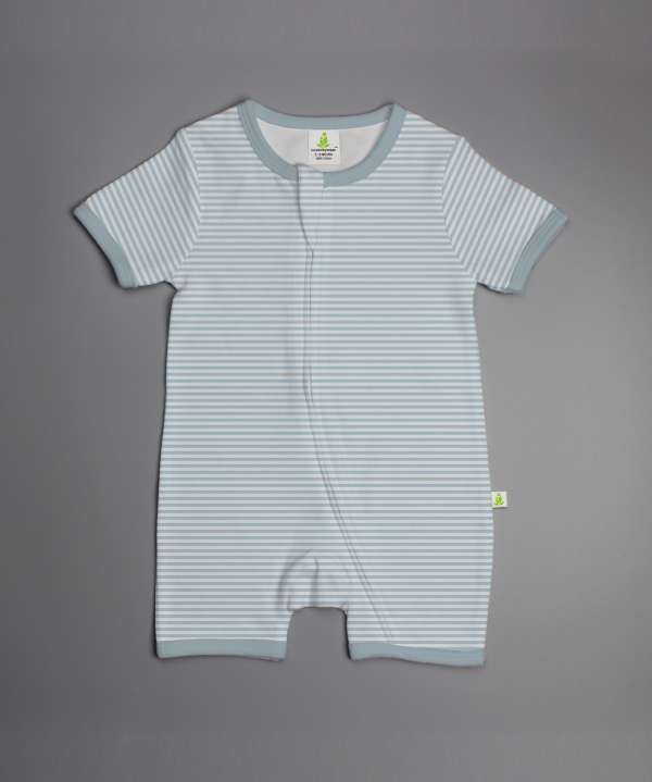 Blue Stripes Shortsleeve Zipsuit-imababywear