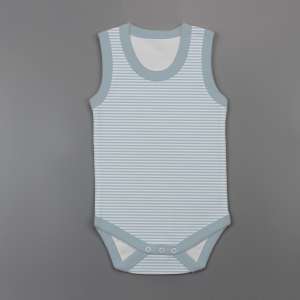 Cool Blue Stripes Sleeveless Bodysuit-imababywear